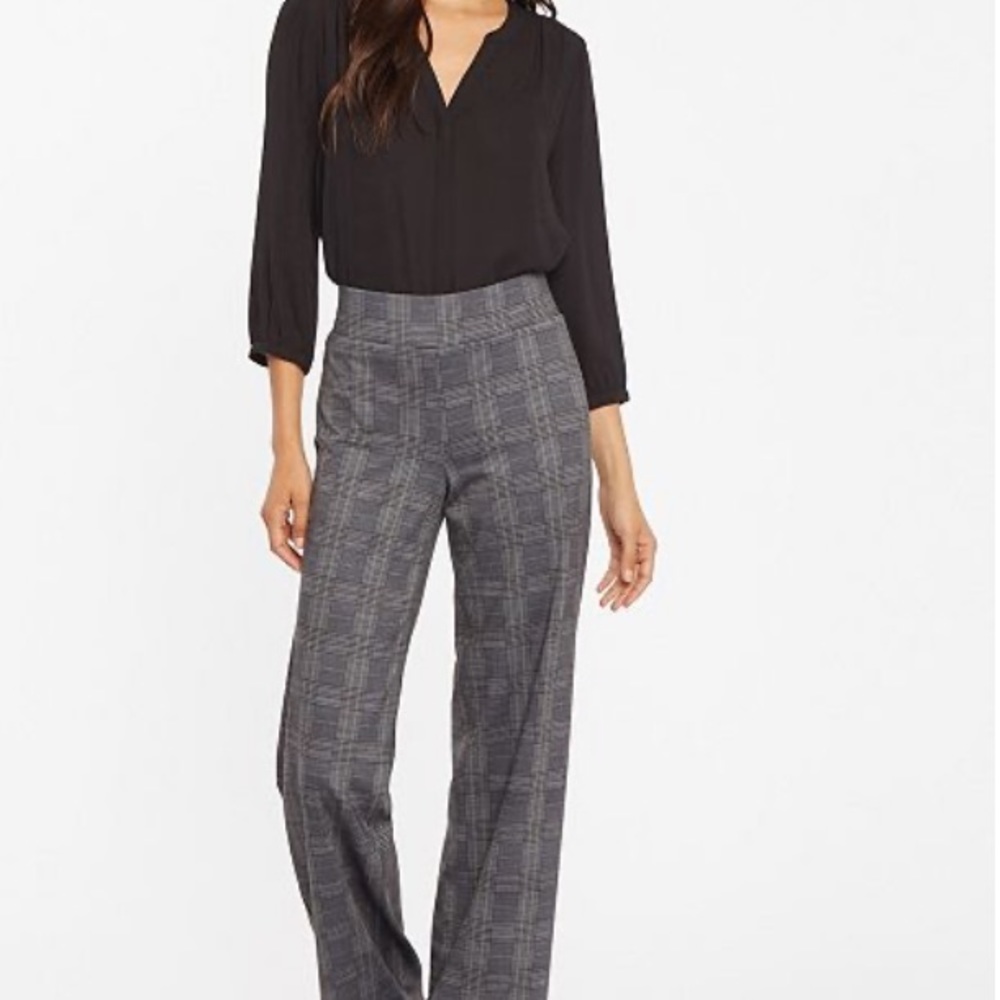 NYDJ PONTE KNIT HOUNDSTOOTH SLACKS PANTS TROUSERS STRETCH RELAXED FIT SZ 16 PLUS